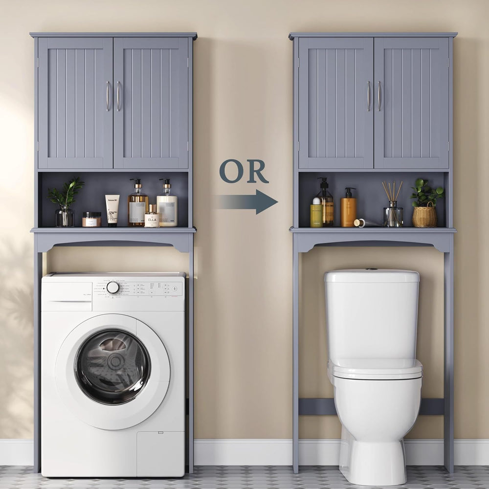 Yaheetech Over the Toilet Storage Cabinet, Bathroom Organizer, Gray, 25″W
