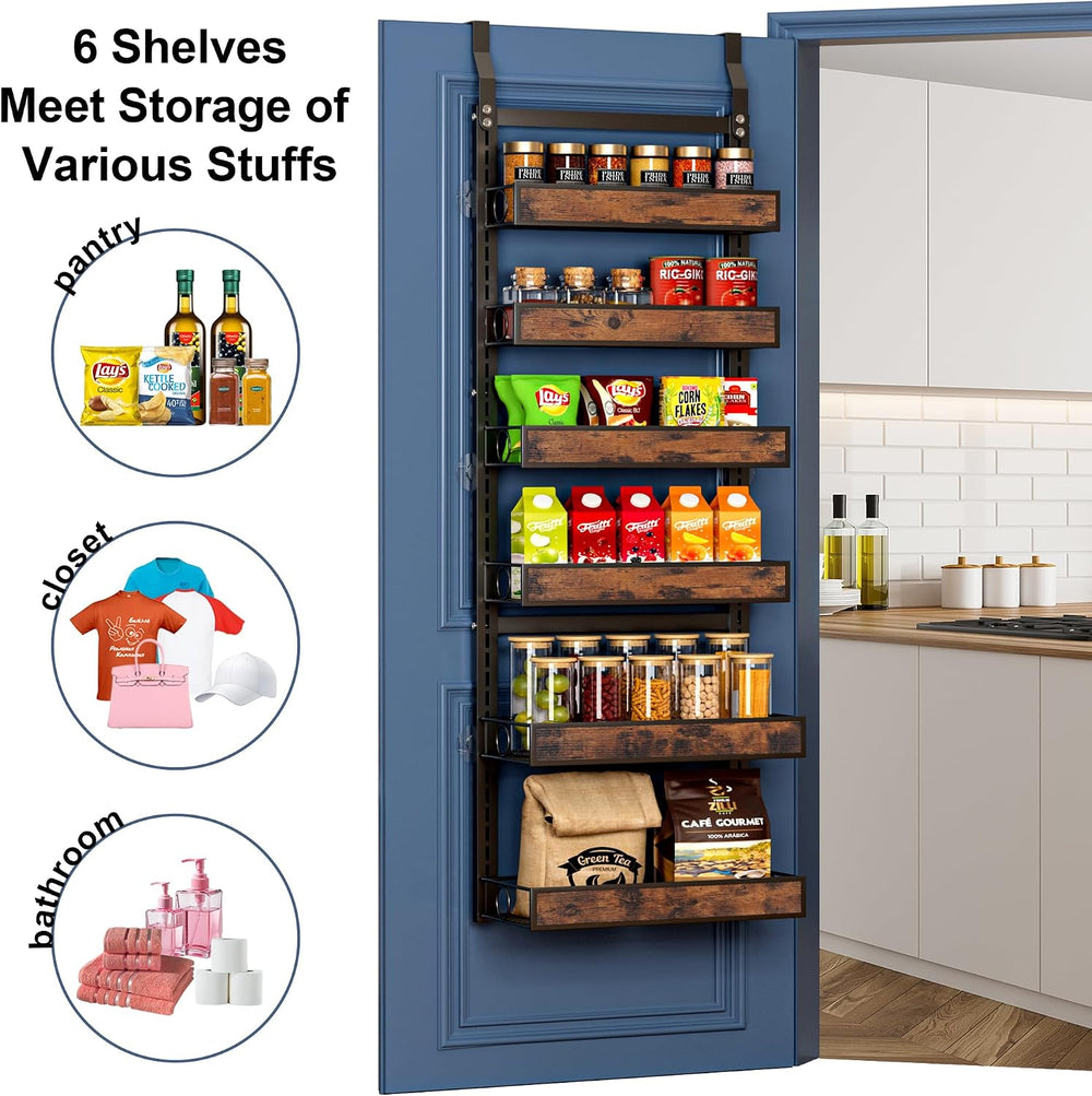 8 Tier Over The Door Pantry Orangizer 2 IN 1 Wall Mounted or Hanging Spice Ra...
