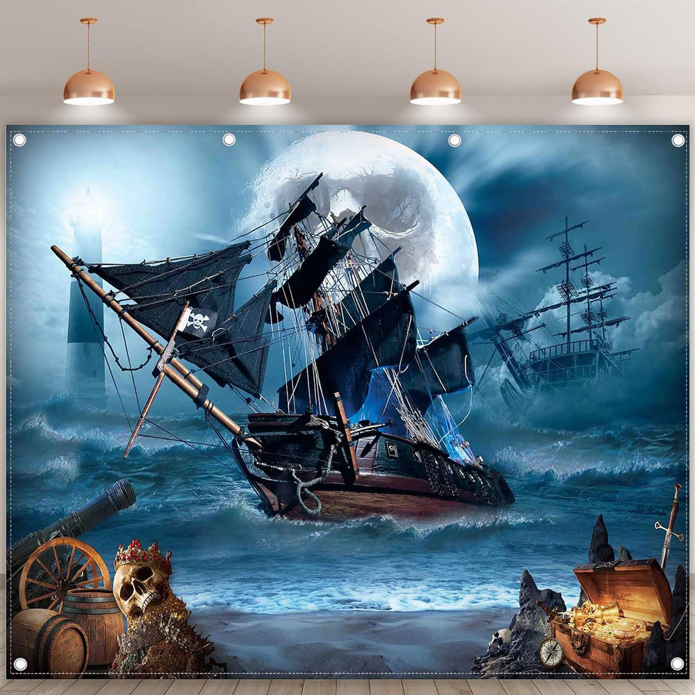 10x8ft Halloween Pirate Theme Photography Backdrop