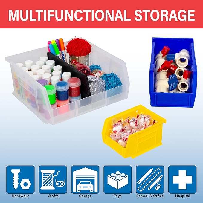 Akro-Mils 30240 AkroBins Plastic Storage Bins, Space-Saving Stackable Bins (1...
