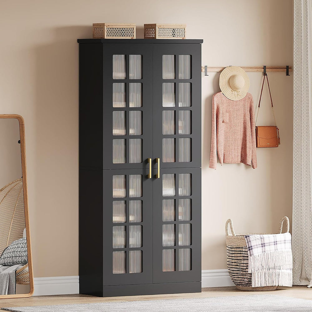 Tribesigns Tall Shoe Cabinet with Doors, 8-Tier Modern Shoe Storage Cabinet
