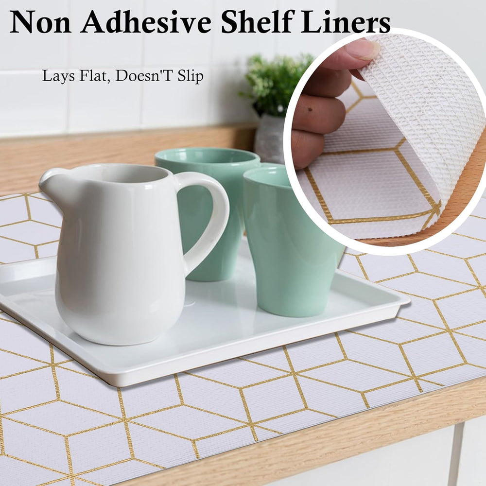 Shelf Liners for Kitchen Cabinets 24 Inch Wide X 20 Ft Non Adhesive Cabinet D...