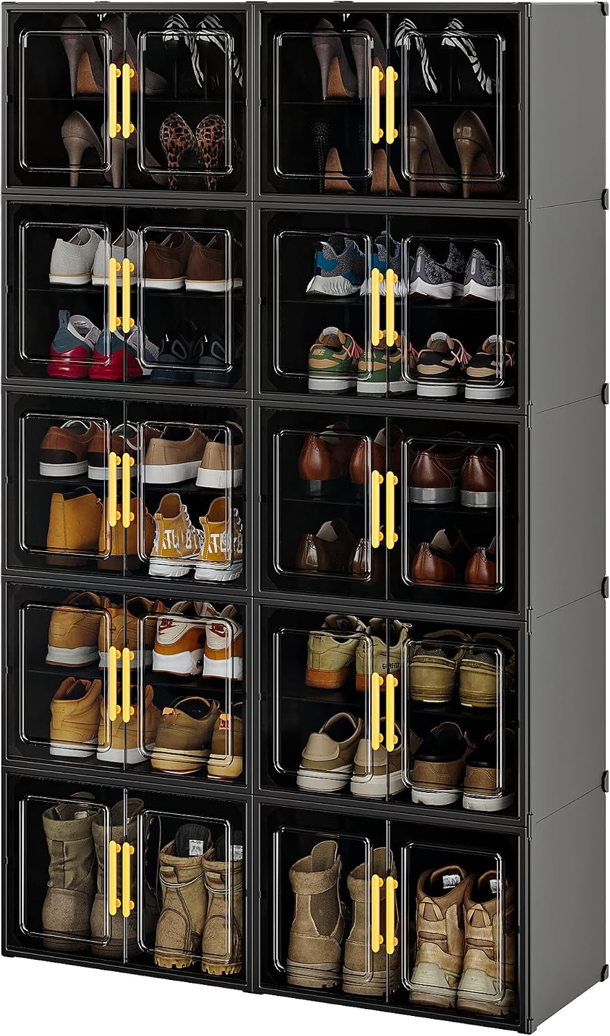 MAGINELS Shoe Rack,Expandable Shoe Cabinet Easy to Assemble. Shoe Storage wit...