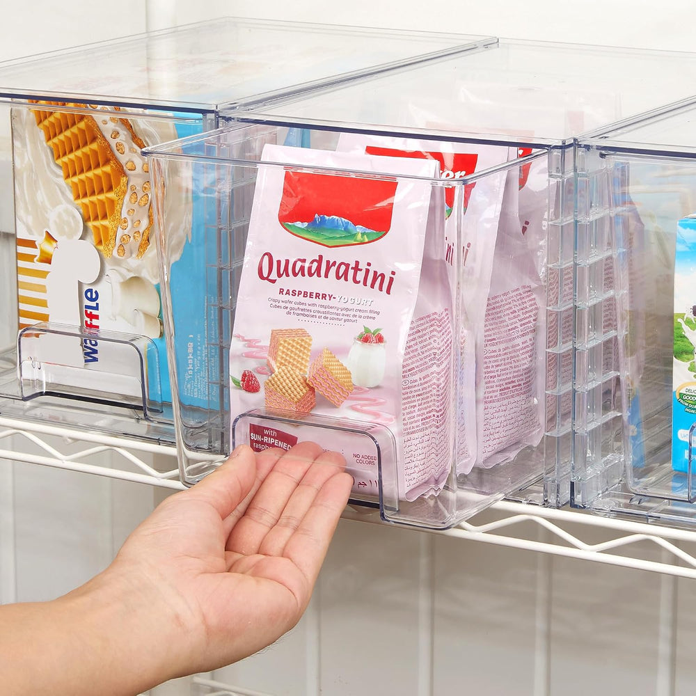 Vtopmart 4 Pack Stackable Clear Pantry Storage Drawers, Large