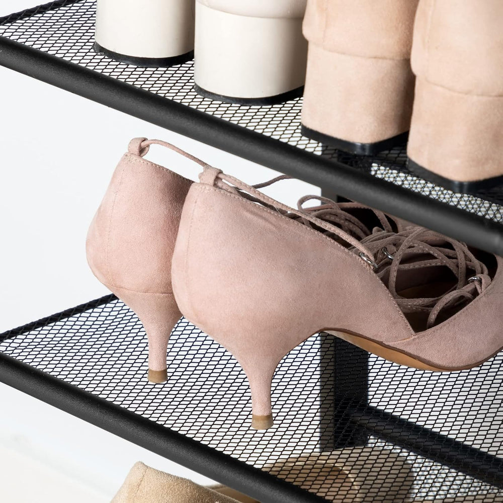 HOOBRO Shoe Rack for Entryway, 4-Tier Shoe Organizer with Adjustable Mesh She...