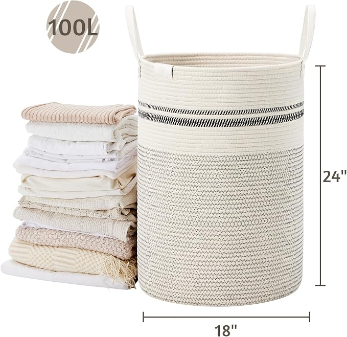 VIPOSCO Tall Laundry Basket, Large Dirty Clothes Hamper