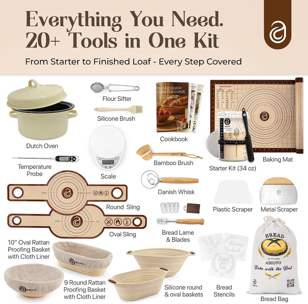 Sourdough Starter Kit with Dutch Oven and Scale - Complete Sourdough Kit with...