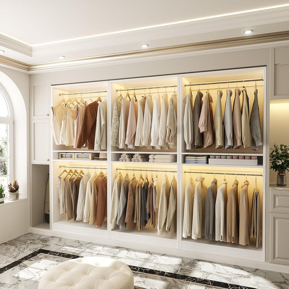 Unikito 9FT Modular Closet System with 6 Hanging Rods, 2500LBs Heavy Duty Wal...
