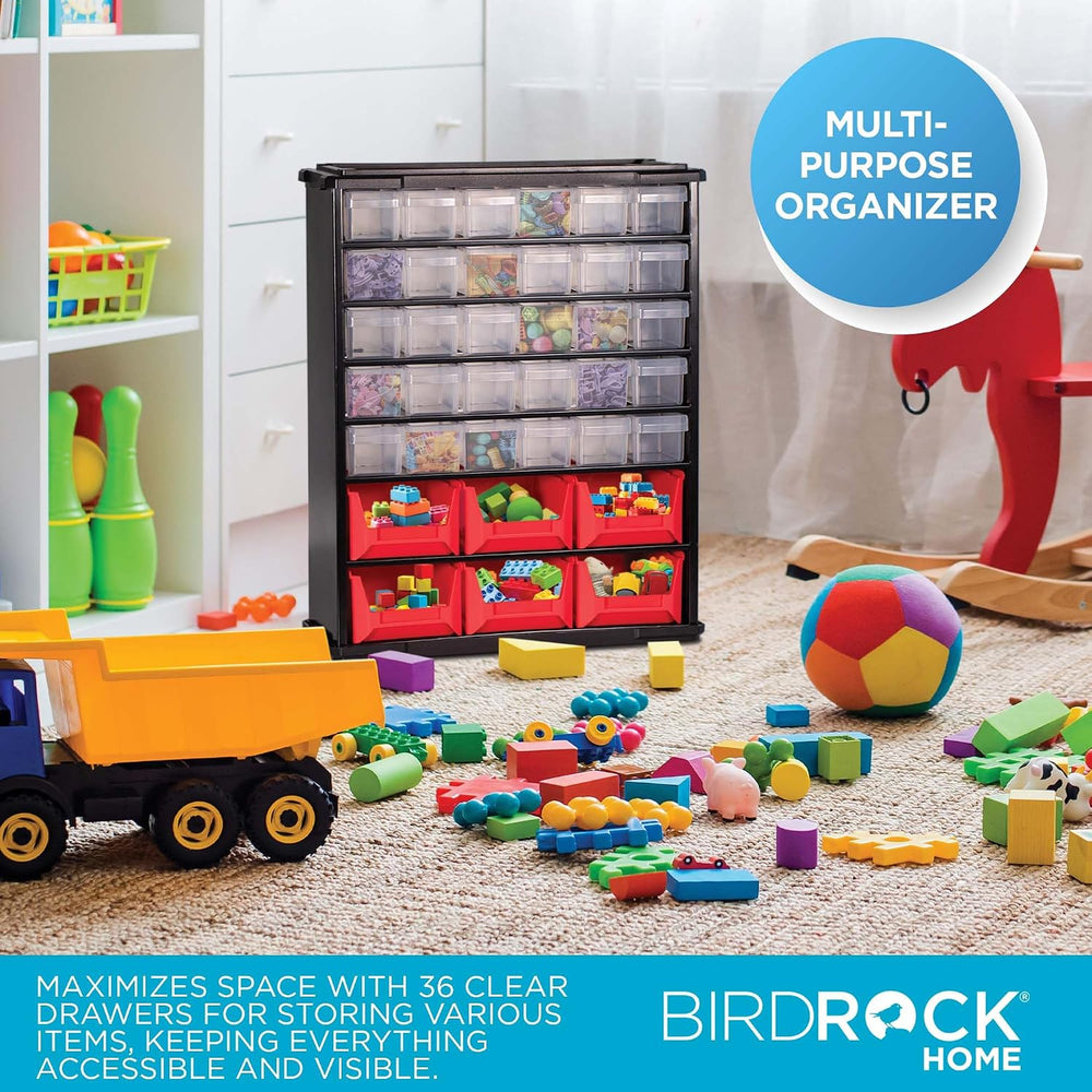 BIRDROCK HOME Craft Organizer Bin with 36 Drawers | Heavy-Duty Metal Hardware...