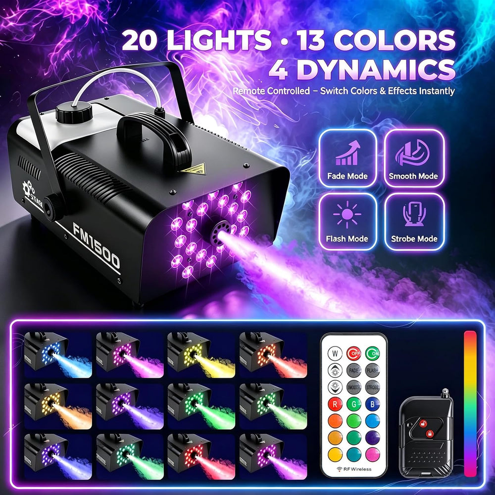1500W Fog Machine Outdoor Indoor, Halloween Smoke Machine Fog 20000 CFM