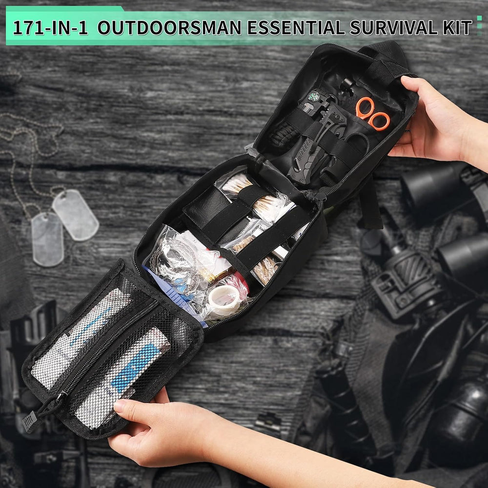 171PCS Survival First Aid Kit with Survival Gear, First Aid Supplies, Emergen...
