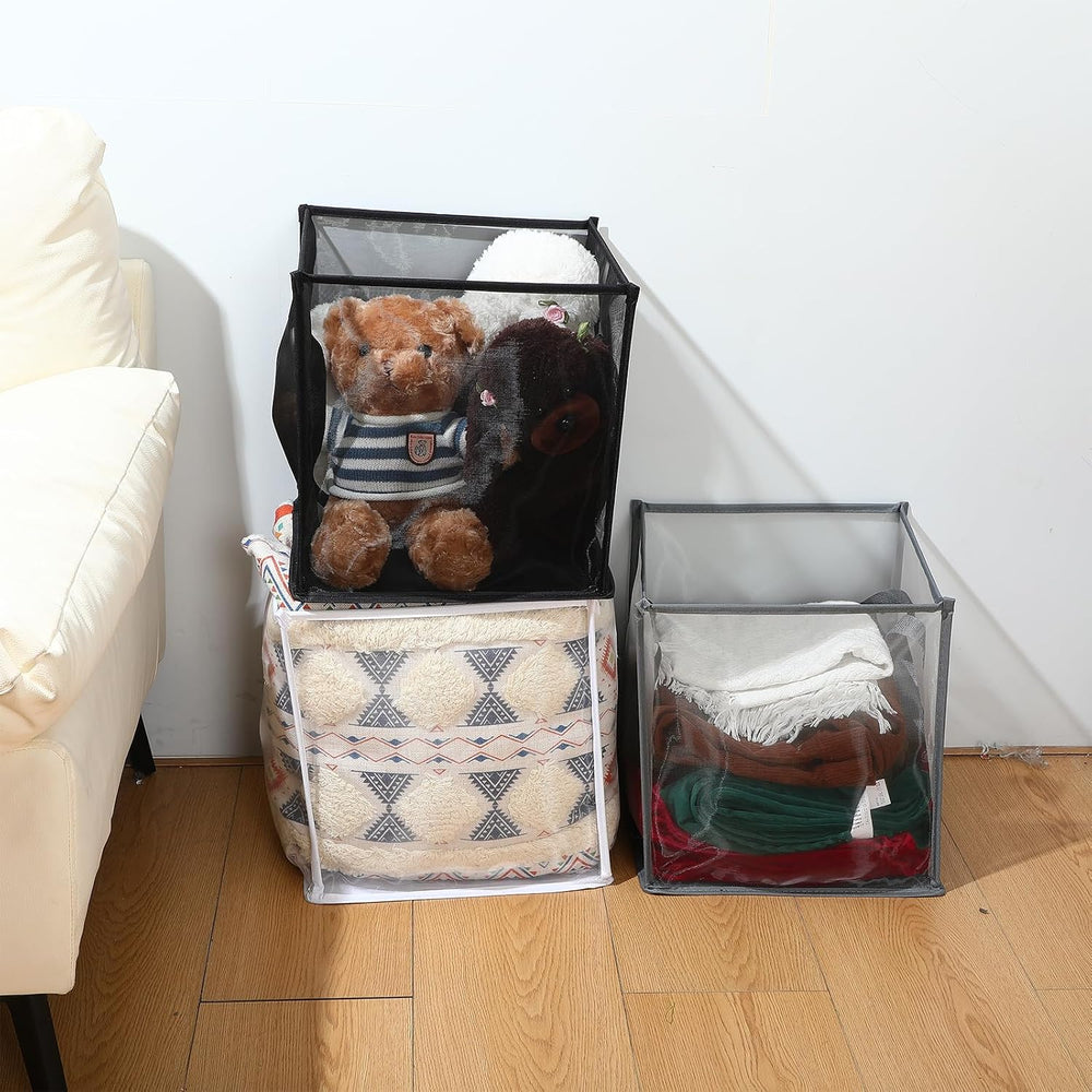 Zopeal 6 Pack Collapsible Mesh Laundry Basket, Multicolor, Single-layer