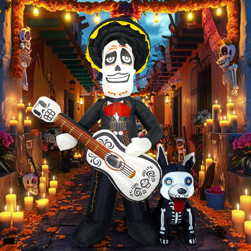 Dia De Los Muertos Decoration, 6 FT Halloween Inflatables Outdoor, Day of The...