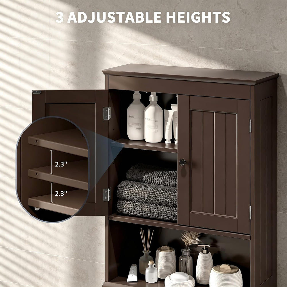 Bealife Over The Toilet Storage Cabinet with Open Shelf - Espresso