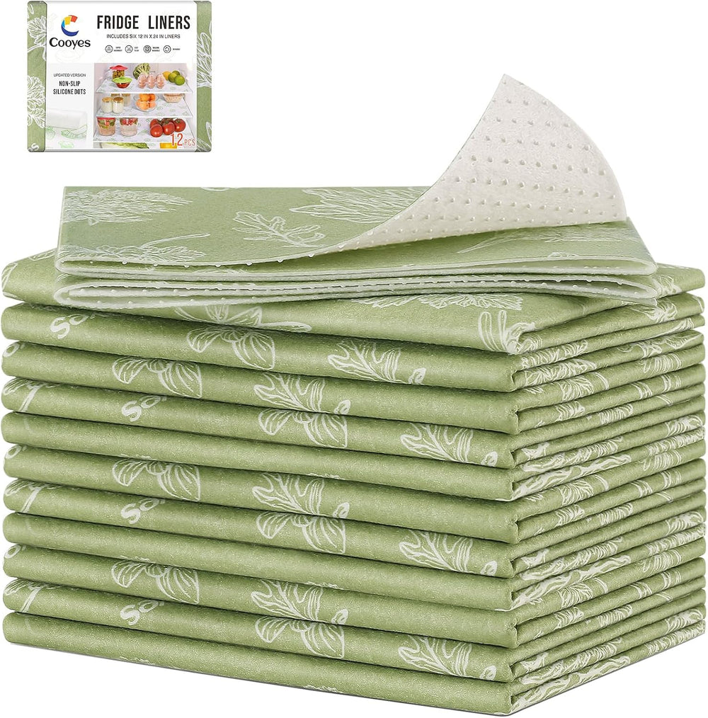 Cooyes Large Refrigerator Liners for Shelves, 12 Pack, 17.7" × 24",...