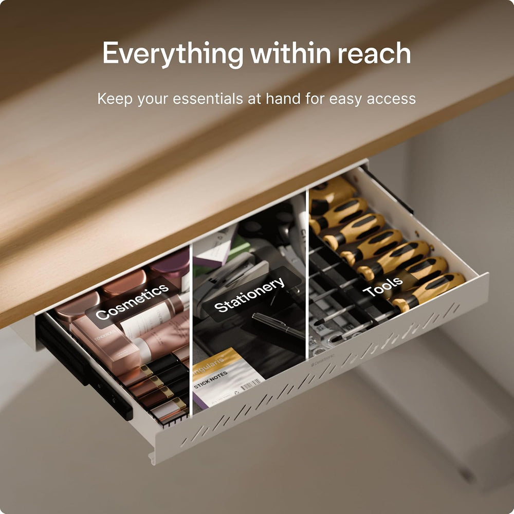 Desktronic Under Desk Drawer — Hidden Under-Desk Storage Organizer, Easy Inst...