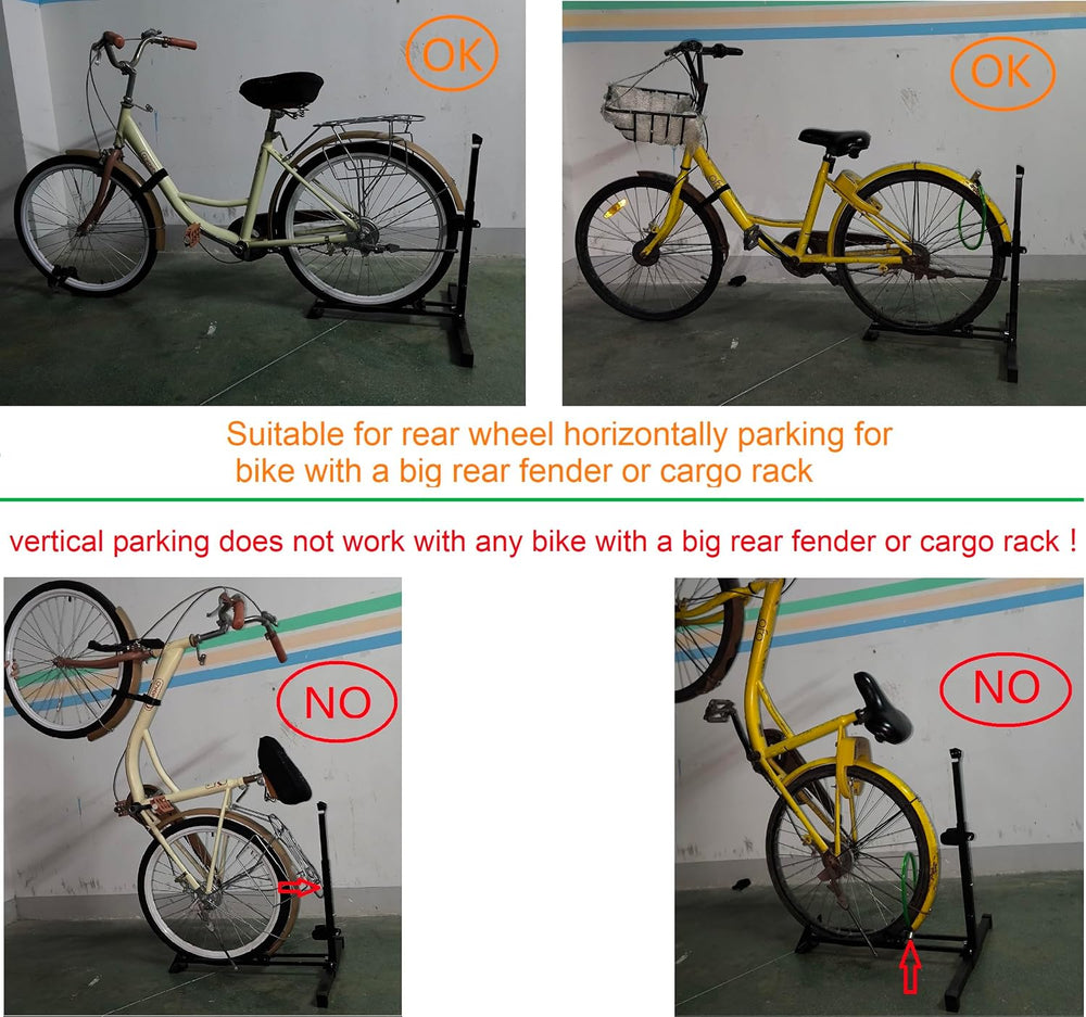 Bike Stand,Vertical Bike Rack Garage,Space-Saving Rack with Adjustable for Ga...