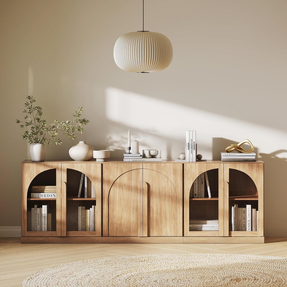 BELLEZE Bijou 3-Piece Modular Sideboard Buffet Cabinet - Camel