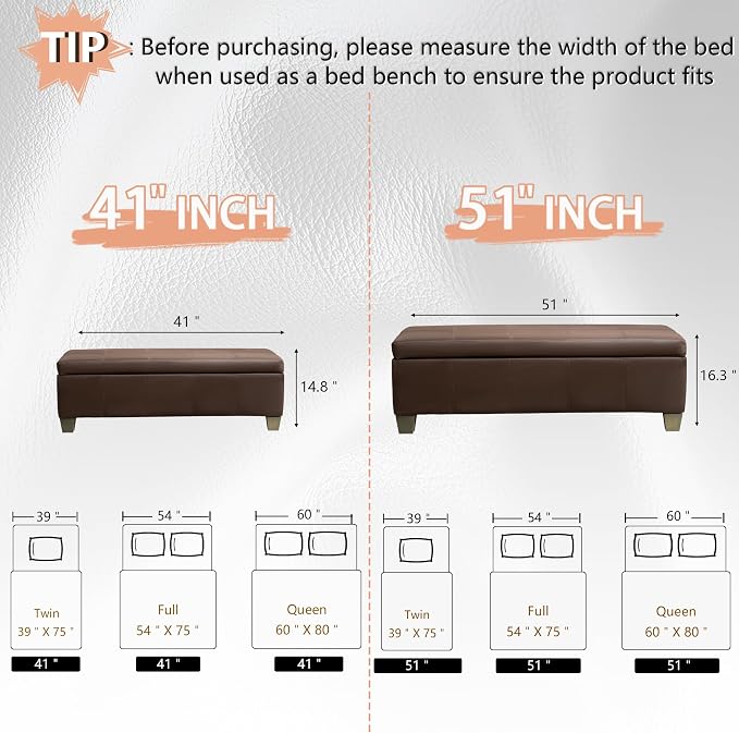 Brown Faux Leather Ottoman