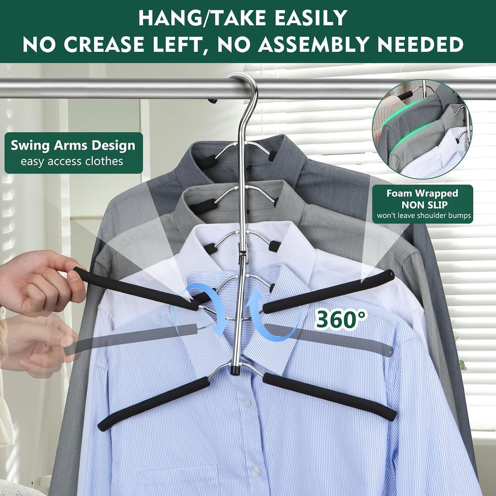 DOIOWN Clothes Hangers Space Saving: 6 Tier Coat Hanger Space Saving Hangers ...