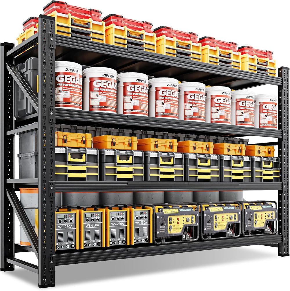 4‑Tier Heavy‑Duty Metal Garage Storage Shelving Unit, 5000 LBS Capacity Adjus...