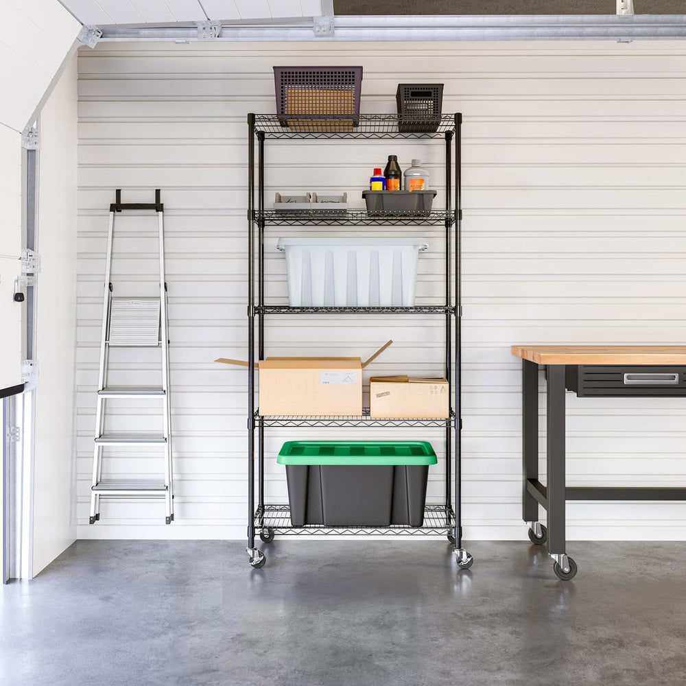 UltraDurable 5-Tier NSF Steel Wire Shelving, 36"W x 18"D x 75"...