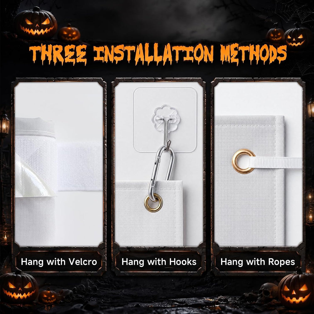 16 x 7 FT Halloween Garage Door Cover,Large 3D Skeleton Halloween Backdrop