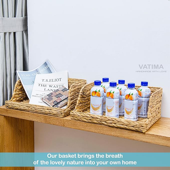 VATIMA Water Hyacinth Storage Baskets (2 Pack)