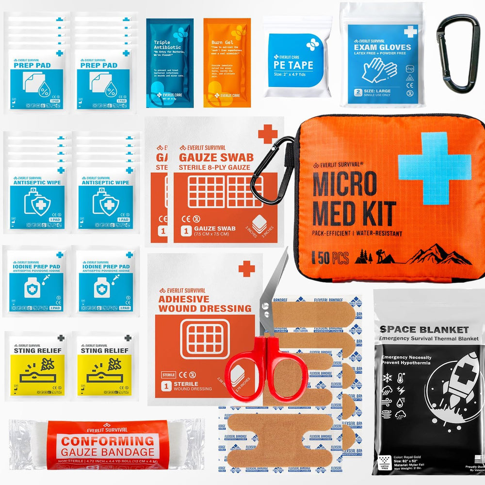 EVERLIT Mini First Aid Kit [3-Pack], Ultralight Compact Water-Resistant Hiker...