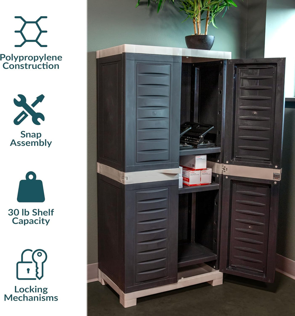 Sunnydaze 48" Garage Storage Cabinet with Locking Doors & Shelves, C...