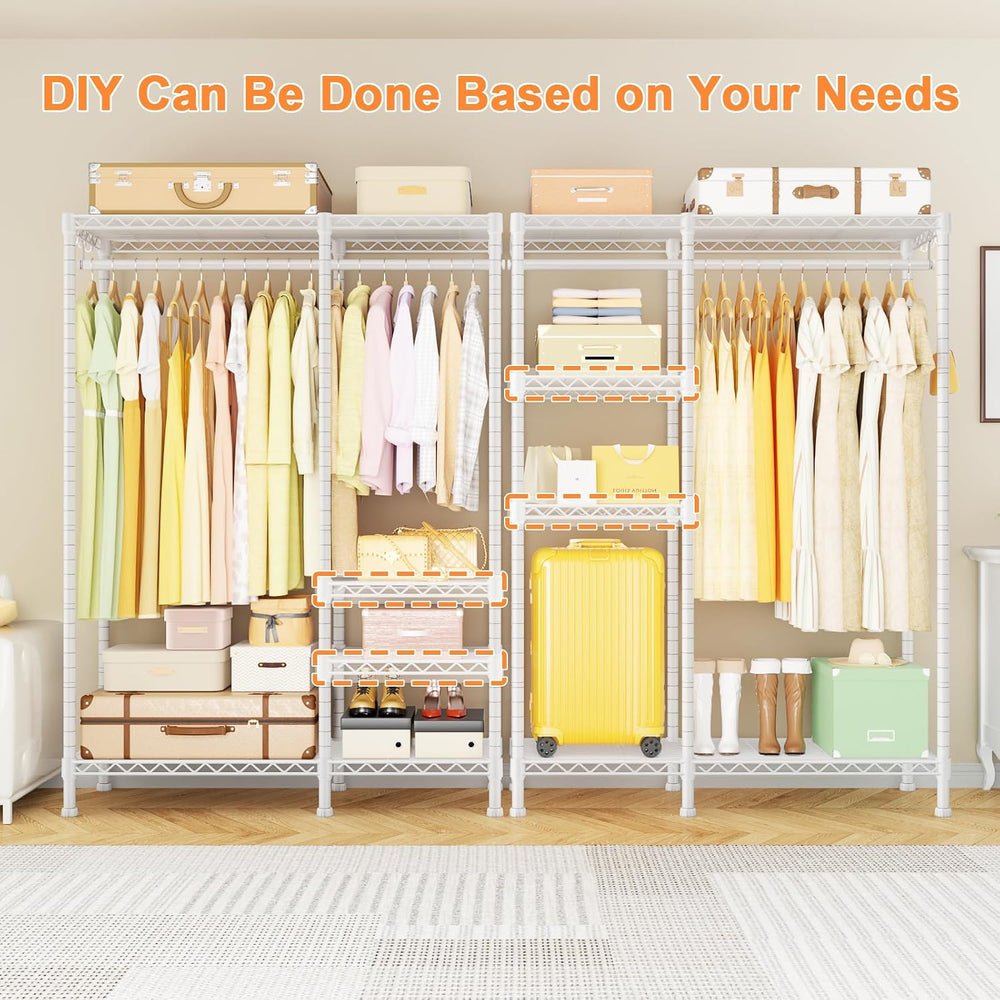 Ulif F4 Heavy Duty Clothes Rack (With Hanger Rod) Freestanding Clothing Racks...