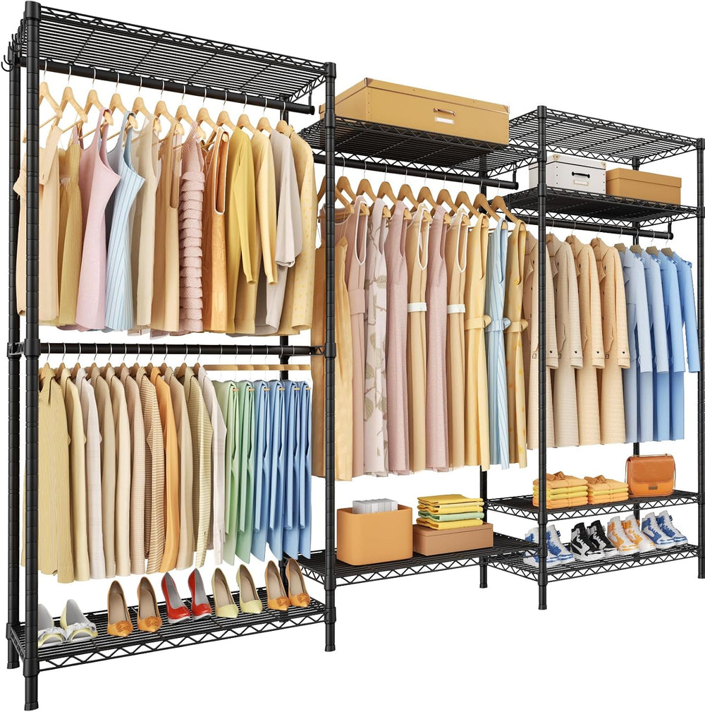 Ulif E13 Pro Heavy Duty Clothes Rack（With 4 Hanger Rods & 8 Shelves） Free...