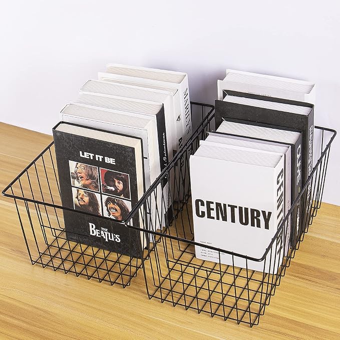16inch Freezer Wire Storage Organizer Baskets, Household Refrigerator Bin (4p...