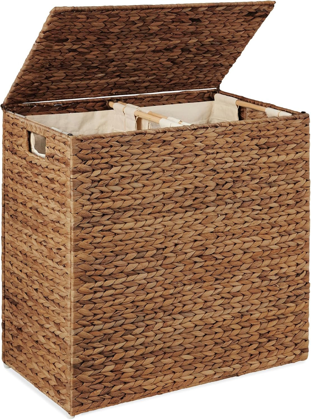 Best Choice Products X-Large Laundry Hamper with Lid, Natural Handwoven Hyaci...