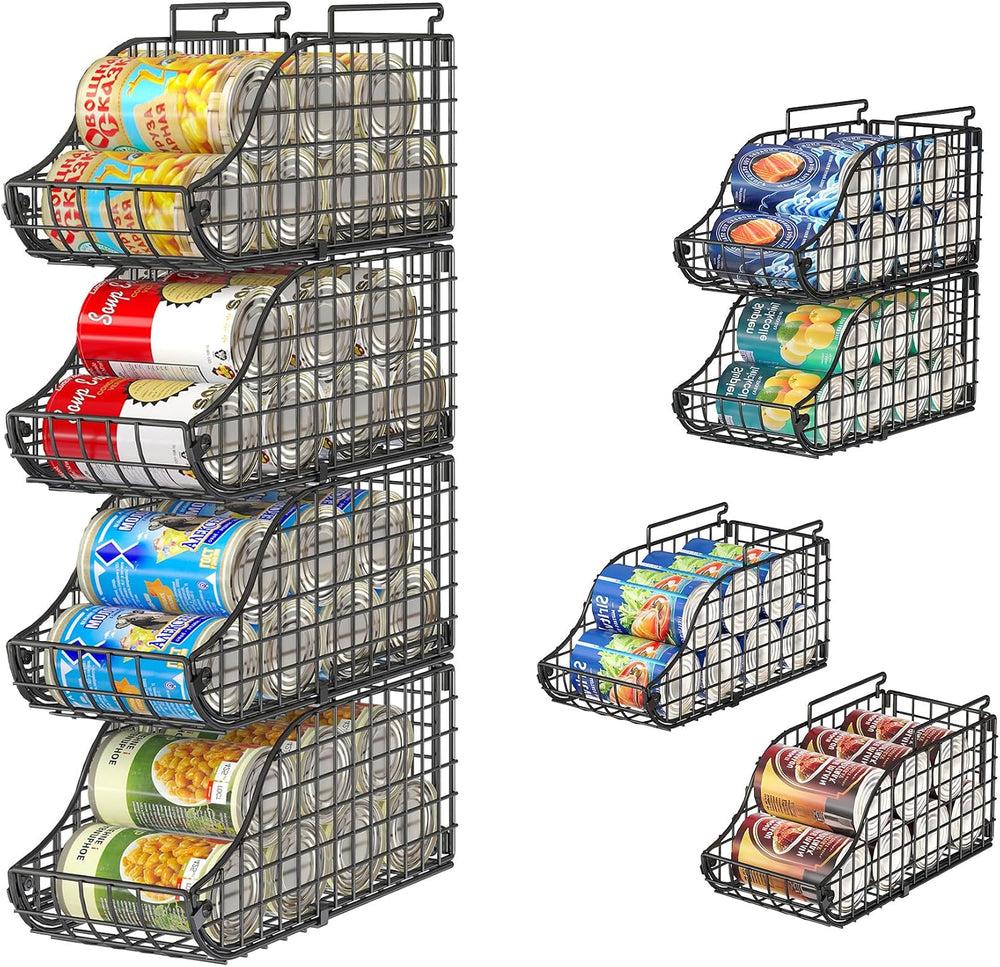 Sonyabecca 4-Pack Stackable Can Rack Organizer for Kitchen Pantry