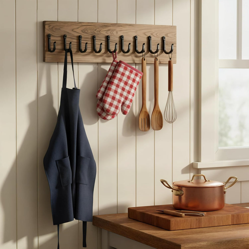 Rustic State Vagon Wall Mount Cast Iron Hooks Coat Towel Bag Hat Hanger Multi...