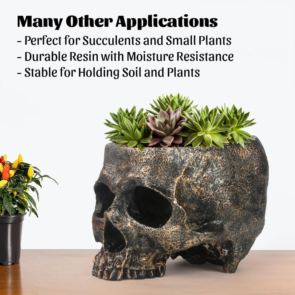 GameXcel Halloween Skull Candy Bowl - 8.5" Extra Large Candy Dish Holder