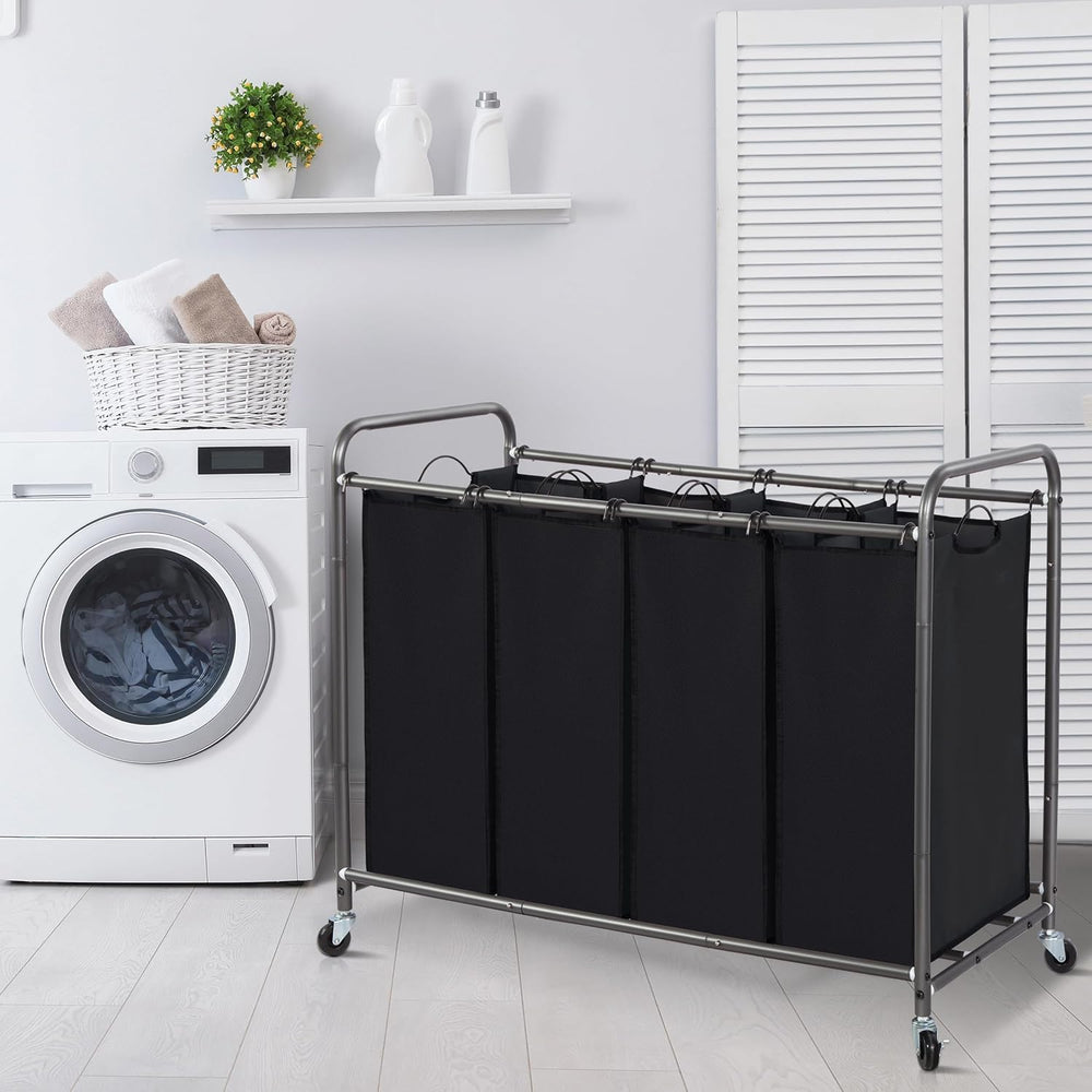 STORAGE MANIAC Laundry Sorter 4 Section, 47.5 Gal (180 L) Laundry Hamper with...