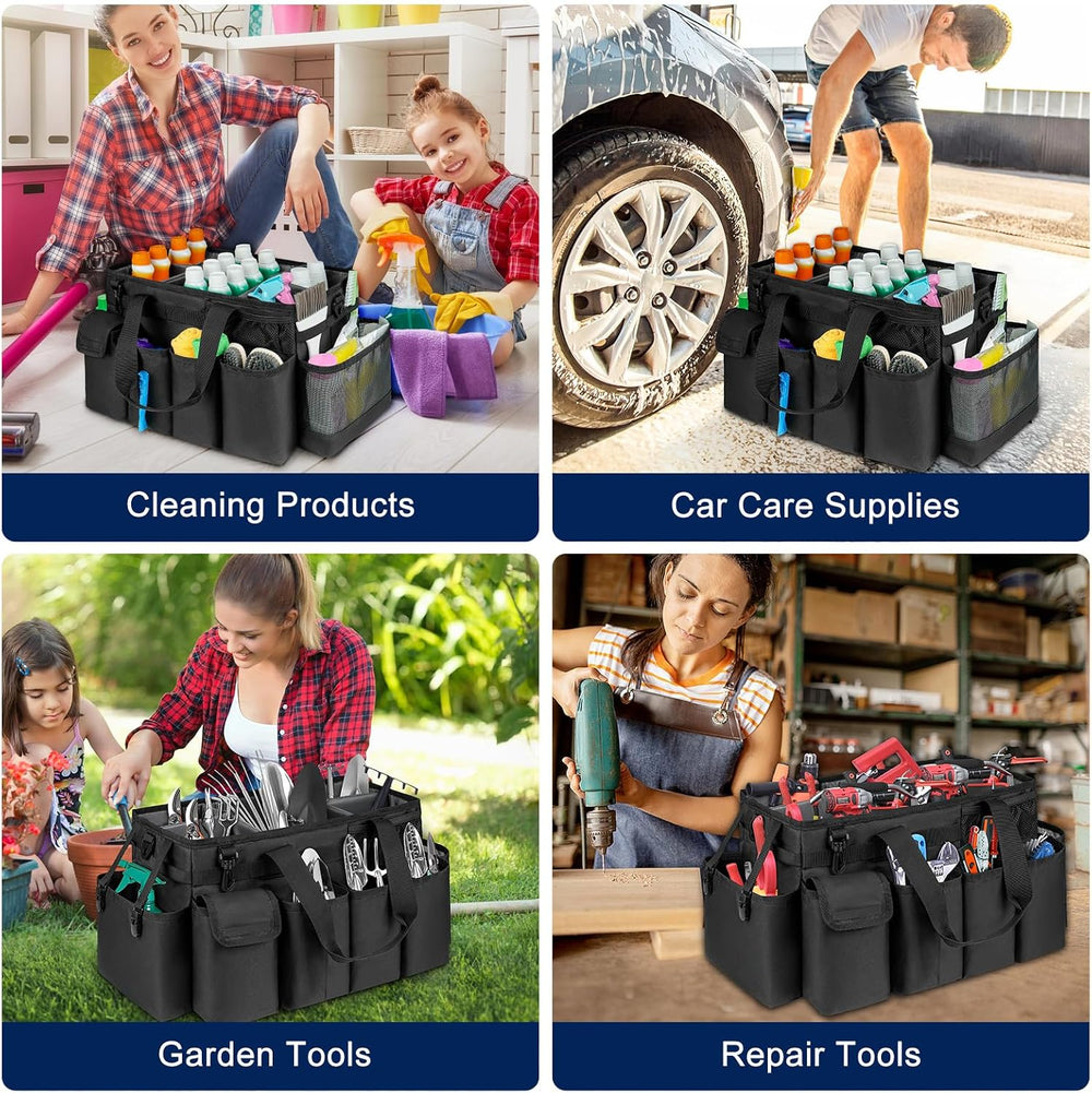 Cleaning Caddy Bag,Extra Large Cleaning Supplies Organizer with Handle for Ho...