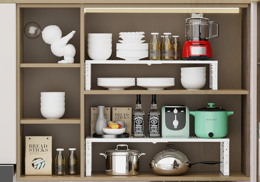 Expandable Adjustable Stackable Kitchen Organizer, Spice Rack,Metal Pantry St...