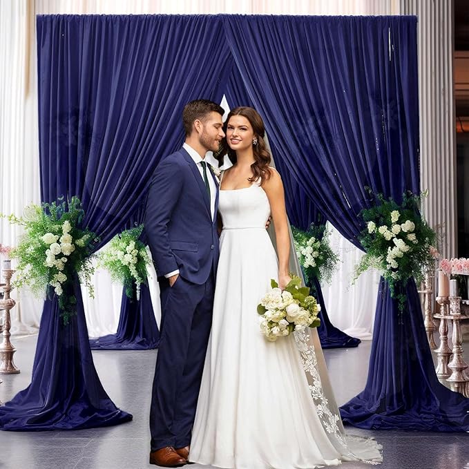 10 x 10 Feet Royal Blue Backdrop Curtain for Partie, Background Curtains for ...