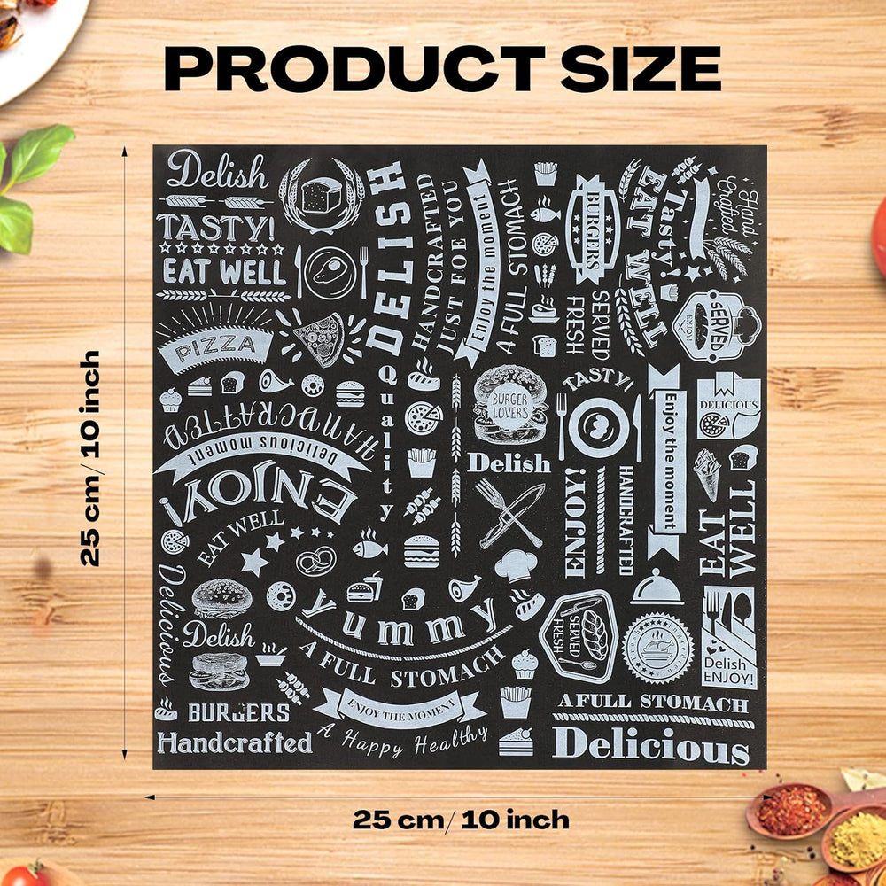 Outus 600 Pcs 10 x 10 Inch Deli Wax Paper Sheets, Black