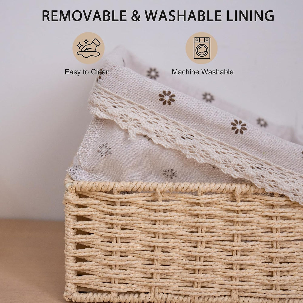 4-Pack Cute Woven Small Paper Rope Baskets