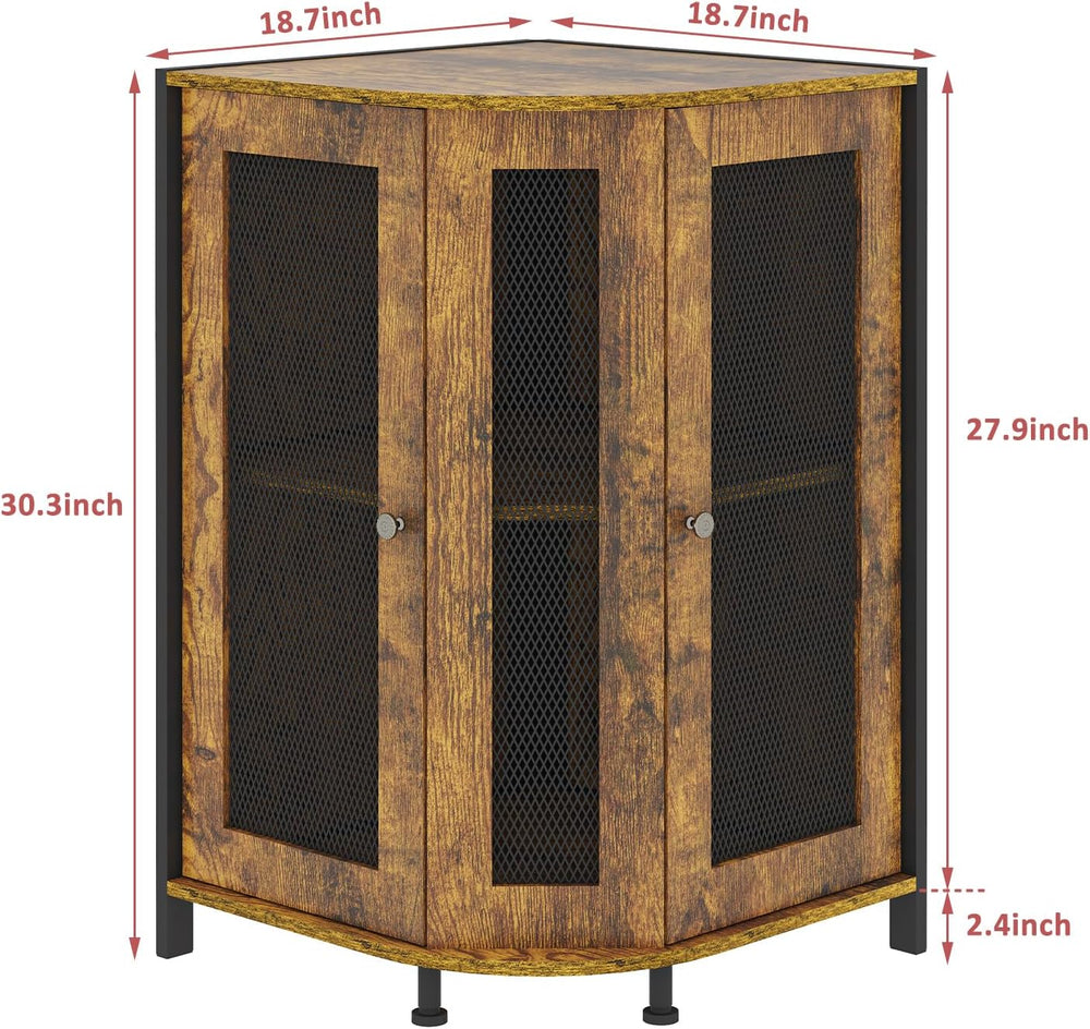 Coffee Bar Cabinet, 3-Tier Corner Coffee Cabinet with Storage Shelf