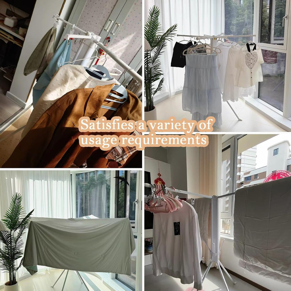 Clothes Drying Rack Foldable, 4-Legged Drying Rack Clothing Floor Standing
