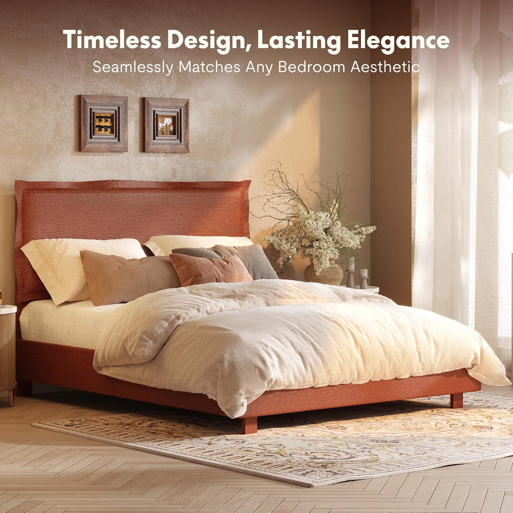 FLEXISPOT Adjustable Bed Base with Upholstered Bed Frame, Head & Foot Lift