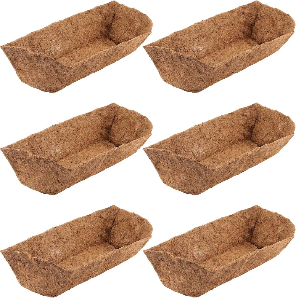 HOZEON 6 PCS 24 Inches Coco Liner, Natural Coco Fiber Replacement Liner, Coco...