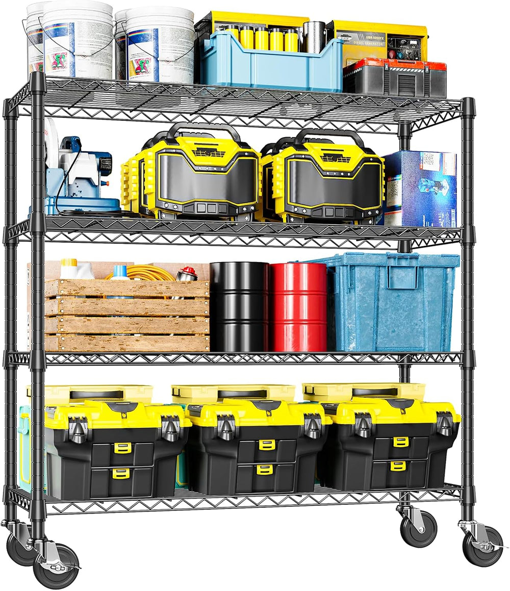 IZEUK 4-Tier Adjustable Heavy Duty Metal Storage Shelving Unit, Wide Utility