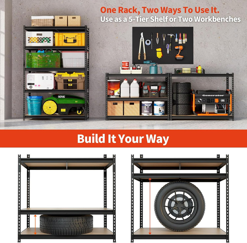 DYNALOAD 6000 lbs Heavy Duty Garage Shelving, 5-Tier, 48" W x 24" D...