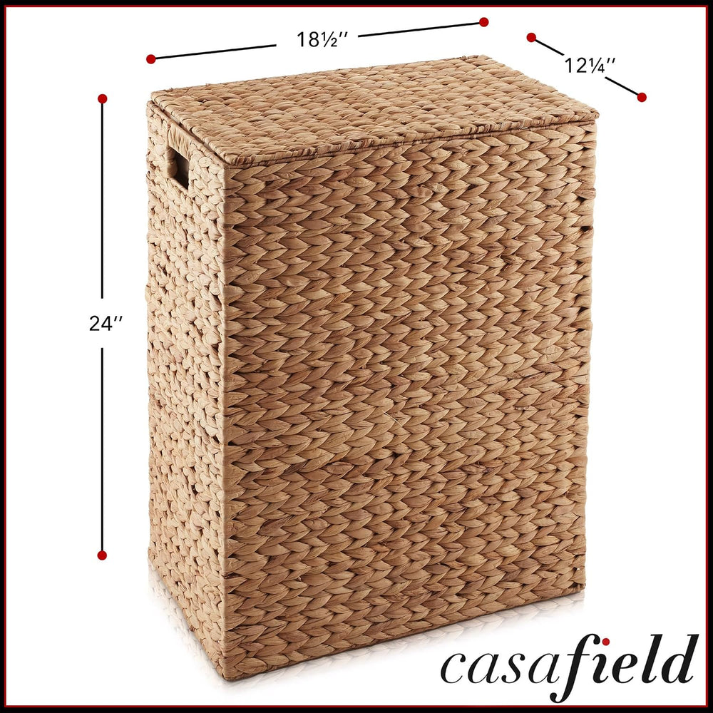 Casafield Large Laundry Hamper with Lid and Removable Liner Bag - Cinnamon, W...